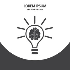 Birth of the idea icon on the background