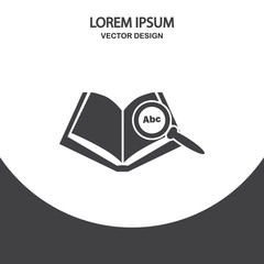 Open book icon on the background