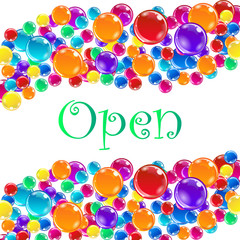Word Open with baloons