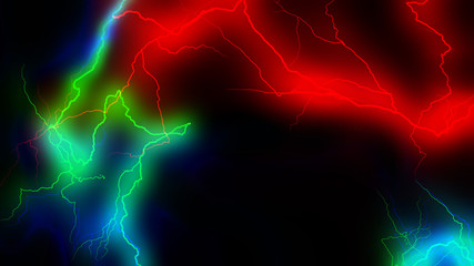 Colourful energy discharge 3d rendering