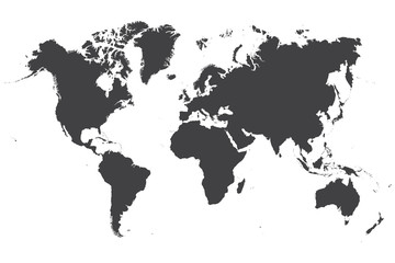 Outlined world map