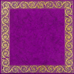 Violet and golden  leather cover
