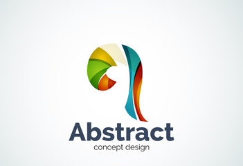 Abstract swirl logo template, smooth elegant shape concept