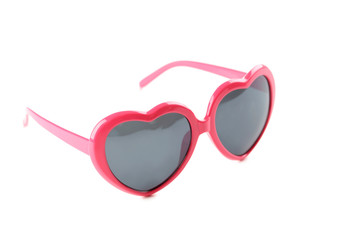 Pink sunglasses isolated on a white background