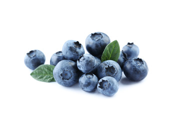 Tasty blueberries isolated on a white
