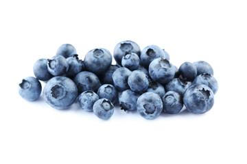 Tasty blueberries isolated on a white
