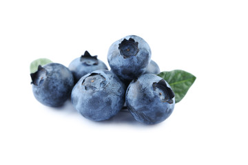 Tasty blueberries isolated on a white
