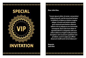 Golden VIP Invitation Card Template-
A Golden VIP invitation card template that can be used for business,company,event or party invitation.
