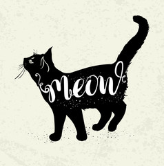 Black cat and lettering