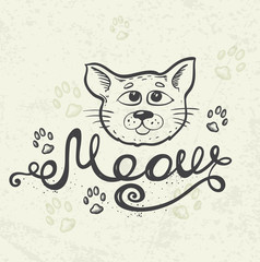 Cat and lettering 
