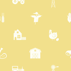 Seamless pattern with farm icons for your design