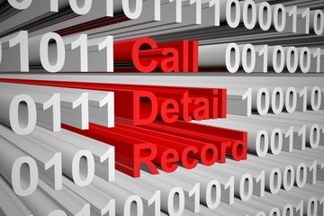 Call Detail Record in a binary code 3D illustration