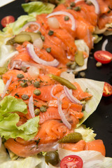  delicious Salad  smoked salmon with vegetables