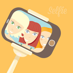 Fototapeta premium selfie cartoon people vector illustration.