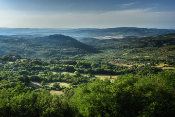 Fototapeta na wymiar Panoramic view of the small town Montegiovi in Tuscany, Italy.