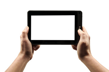 Tablette numérique sur fond blanc