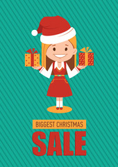Giggest Christmas sale, holiday banner.