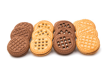 Sandwich biscuits, filled with chocolate