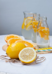 Lemon and orange, homemade lemonade