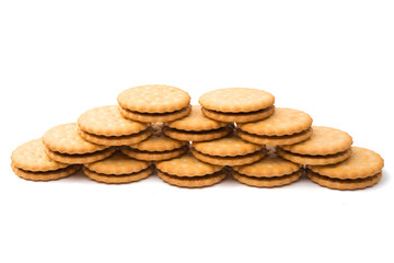 Sandwich biscuits, filled with chocolate