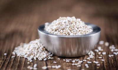 Amaranth (puffed; selective focus; close-up shot)