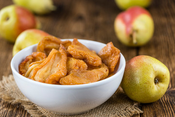 Bowl with dried Pears (close-up shot)