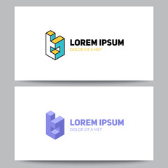 Letter "B" logo design. Trendy isometric typography.