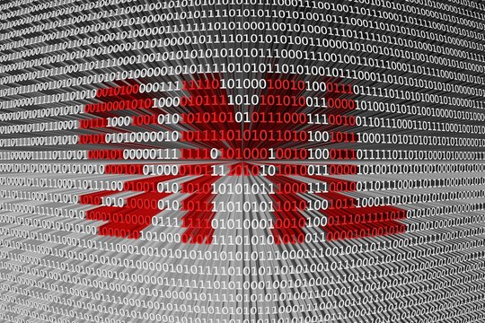 SML in the form of binary code, 3D illustration