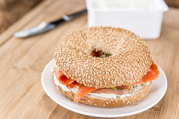 Breakfast (Bagel with Salmon)