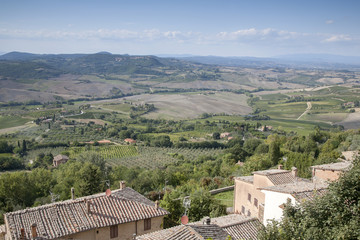 Tusan Countryside from Montepulciano Village; Tuscany
