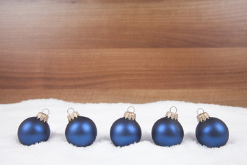 Christmas balls in the snow