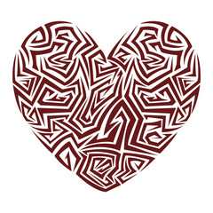 Simple red heart sharp vector icon. Color card beautiful celebrate bright emoticon red heart symbol. Red heart holiday abstract art icon decoration. Romance shape design. Love amour heart symbol.