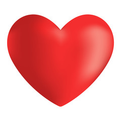Simple red heart sharp vector icon. Color card beautiful celebrate bright emoticon red heart symbol. Red heart holiday abstract art icon decoration. Romance shape design. Love amour heart symbol.