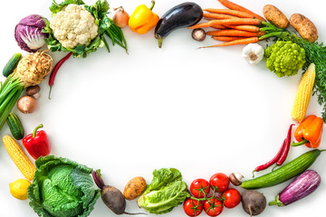 Frame of assorted fresh vegetables