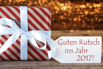 Fototapeta na wymiar Atmospheric Christmas Gift Guten Rutsch 2017 Means New Year