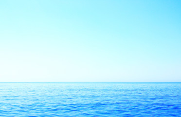 Obraz premium horizon on the sea nearby the island corfu