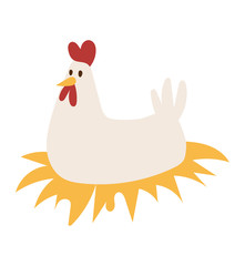 Cute chicken cartoon bird
