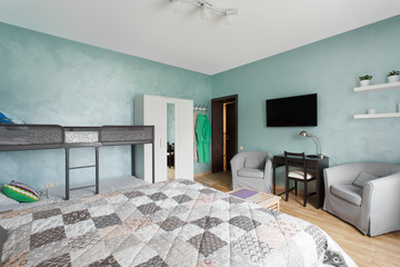 Spacious bedroom with two beds