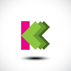 Letter K logo icon design template elements. Vector illustration