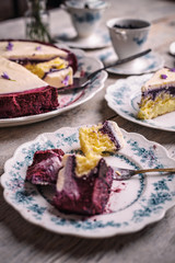 Slice of blueberry cake