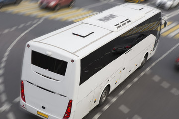 bus at the city intersection