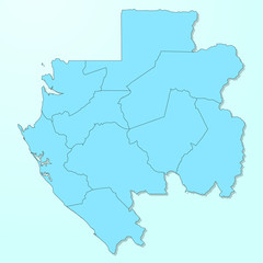 Fototapeta na wymiar Gabon blue map on degraded background vector