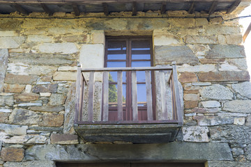 wood and stone houses in the province of Zamora in Spain