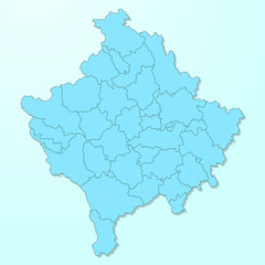 Kosovo blue map on degraded background vector