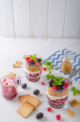 Inverted cheesecake in glass