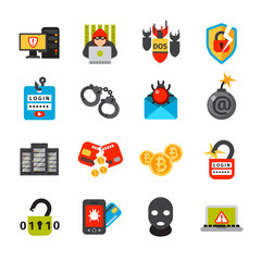 Internet safety icons isolated