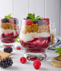 Inverted cheesecake in glass