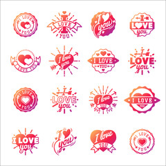 I love You vector logo badges