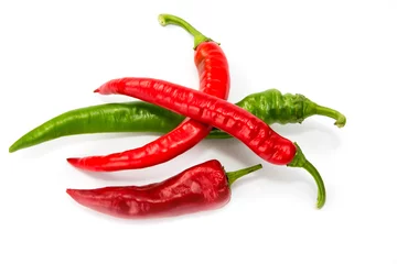 Fotobehang Chili pepper isolated on white background © malika21