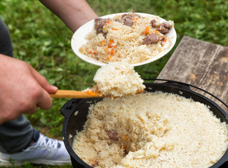 Pilaf outdoors